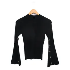 マイストラーダ Mystrada リブ ニット セーター ベルスリーブ シンプル 38 ブラック 黒 /KT25