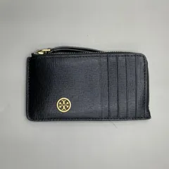 極美品　Tory Burch　トリーバーチ　フラグメントケース　ミニウォレット　財布　ロゴ　ゴールド金具　レザー　黒　ブラック