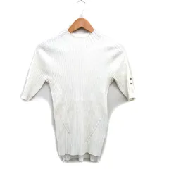 マイストラーダ Mystrada リブ ニット セーター 五分袖 シンプル 38 ホワイト 白 /KT24