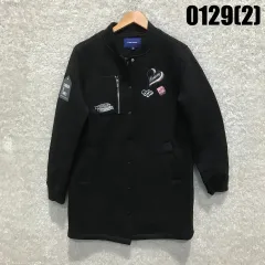 フランクストーン ブラック ロング ブルゾン ジャケット パッチ 装飾 s