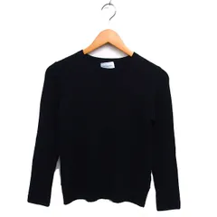 ユナイテッドアローズ UNITED ARROWS クルーネック ニット カットソー リブ ウール スリット 長袖 黒 ブラック /NT3