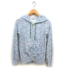 ジェラートピケ gelato pique ルームウェア 花柄 パーカー シャーリング パイル ジップアップ コットン 綿 F ライトブルー /NT33