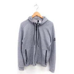 アディダス adidas 国内正規品 スポーツウエア パーカー ジップアップ ロゴプリント 長袖 O グレー /TT