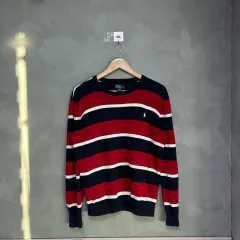 ポロラルフローレン ストライプ ニット レッド ネイビー