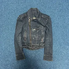 NYMPH 님프 デニム クロップド ライダース ジャケットM