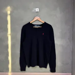 ポロラルフローレン ラムウール Vネック ニット ネイビー