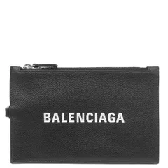 バレンシアガ BALENCIAGA コインケース ロゴデザイン フラグメントケース レザー ブラック シルバー金具 黒 ネックポーチ カードケース  616015 【箱】【中古】のサムネイル