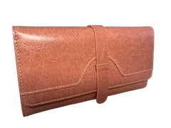 【Rebecca】 長財布 カブセ型 牛本革 ツヤあり レザー レディース メンズ LR-2267ピンク 牛革 本革 財布 サイフ さいふ ユニセックス 男女兼用