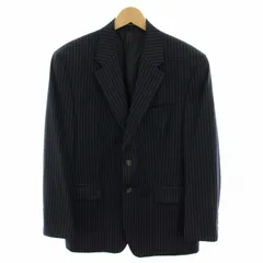 ローレンラルフローレン LAUREN RALPH LAUREN テーラードジャケット シングル ストライプ柄 ウール 紺 ネイビー 白 ホワイト /YT