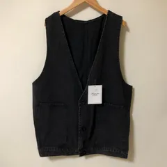 D723　タグ付き新品　ブラック　デニム　ベスト　ジレ