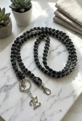 イニシャルチャーム【Ｅ】付スマホショルダー パラコード 斜めがけ ストラップ