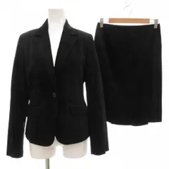 イネド INED セットアップ フォーマル ジャケット 総裏地 シングル スカート ひざ丈 9 黒 ブラック 秋冬 /AE