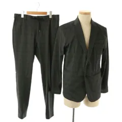 アバハウス ABAHOUSE セットアップスーツ チェック テーラードジャケット パンツ 48 ダークグレー /DO ■OS