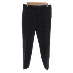 セオリー Theory パンツ スラックス チェック柄 カシミヤ混 2 紺 ネイビー /JS