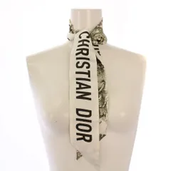 クリスチャンディオール Christian Dior トワル ドゥ ジュイ ゾディア ミッツァ スカーフ シルク ロゴ 総柄 白 ホワイト /BB ■OH