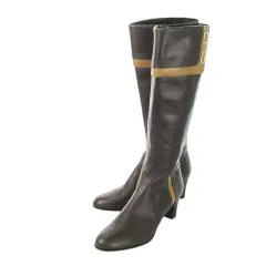 リーガル REGAL ロングブーツ ジョッキーブーツ レザー 革 切替 配色 バイカラー ワンポイントメタリック 24 茶 ブラウン /CK19 ■GY18