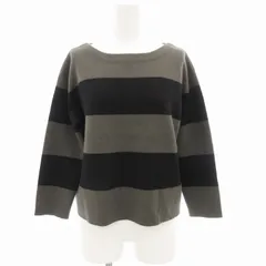 23区 オンワード樫山 ニット セーター 長袖 ボートネック ボーダー 38 黒 ブラック グレー /GV ■GY39