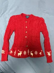 ポロ ラルフローレン キッズ レッド ニット カーディガン 6X