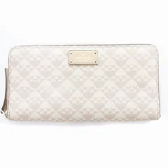 ケイトスペード KATE SPADE 長財布 ラウンドファスナー 総柄 ピンク アイボリー /OU