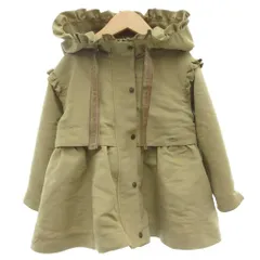 メゾピアノ mezzo piano マウンテンパーカー 110 ベージュ ボアライナー フリル ペプラム /AE