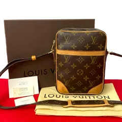 極 美品 箱 袋付 LOUIS VUITTON ルイヴィトン ダヌーブ モノグラム ロゴ 柄 レザー 本革 ミニ ショルダーバッグ ブラウン 茶 23656