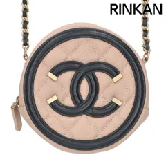 シャネル  A81599 CCフィリグリー G金具キャビアスキン ラウンドチェーンショルダーバッグ レディース