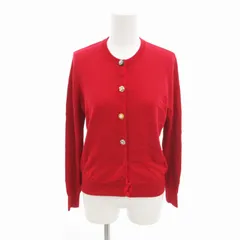 23区 オンワード樫山 ニット カーディガン ボタン ビジュー ウール 長袖 38 赤 レッド /HO