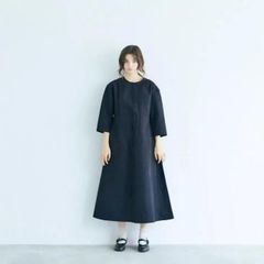 メンアサヘリンボンワンピース 黒 新品タグ付き Curensology リネン 