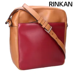 プラダ トライアングルロゴプレートバイカラーレザーショルダーバッグ メンズ