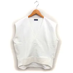 シップス SHIPS スウェット ベスト Vネック リブ バックロング コットン 綿 白 ホワイト /NT25