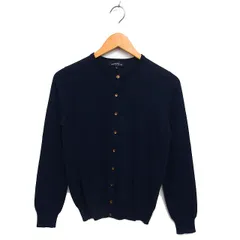 グリーンレーベルリラクシング ユナイテッドアローズ green label relaxing ハイゲージ カーディガン ニット リブ コットン混 クルーネック 長袖 38 紺 ネイビー /NT11