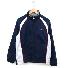 フィラ FILA 国内正規品 スポーツウェア ウィンドブレーカー ジャンパー ラグランスリーブ 裏起毛 ロゴ ジップアップ M 紺 ネイビー /NT6