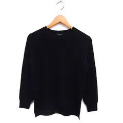 ユナイテッドアローズ UNITED ARROWS クルーネック ニット セーター ウール スリット リブ 長袖 黒 ブラック /NT26