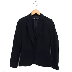 ザラ ZARA テーラード ジャケット アウター スリット 総裏地 無地 34 黒 ブラック /NT12