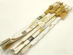 平和屋着物●和装小物　上質な帯締め5本セット　礼装用　高麗組　金糸　亀房付き　正絹　逸品　未使用　AABF9891ay