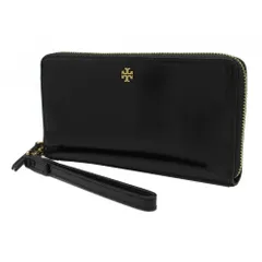 【新品】トリーバーチ 162753 1124 001 (ブラック) 財布 長財布 TORY BURCH EMERSON パテント ジップ コンチネンタル ウォレット ストラップ付き アウトレット レディース