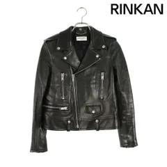 サンローランパリ  L01 / 455751 YC2EB LOVEパッチモーターサイクルライダースレザージャケット レディース F38