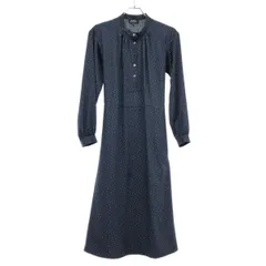 A.P.C アーペーセー バンドカラー 総柄シャツワンピース  ブルー系 34のサムネイル