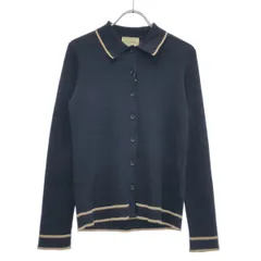 UNITED ARROWS ユナイテッドアローズ リブ ポロニット カーディガン 1528-199-1883 ネイビー F