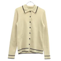 UNITED ARROWS ユナイテッドアローズ リブ ポロニット カーディガン 1528-199-1883 ライトベージュ F