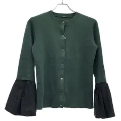 Mila Owen ミラオーウェン バルーンカフス付総針ニットカーディガン 09WND224139 グリーン系×ブラック 0