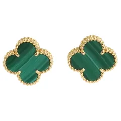 【名古屋】ヴァンクリーフ&アーペル アルハンブラ イヤリング ピアス VCARO3QL00 750YG マラカイト ジュエリー 女