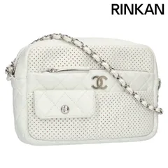 シャネル  ラムスキンパンチング レザーショルダーバッグ レディース