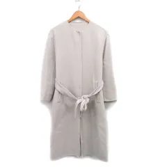 アプワイザーリッシェ Apuweiser-riche ノーカラー コート ロング リボン ウール シンプル 0 ベージュ /KT34