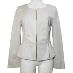 アンタイトル UNTITLED ノーカラージャケット ペプラム フロントホック1 S相当 ベージュ /X