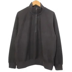 ユニクロ UNIQLO U ブラッシュドスウェットハーフジップシャツ 25AW 341-479849 長袖 ハイネック 起毛 M 茶 ブラウン /X
