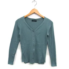 グリーンレーベルリラクシング ユナイテッドアローズ green label relaxing カーディガン ニット リブ ウール混  Vネック スリット 長袖 オリーブ /NT18