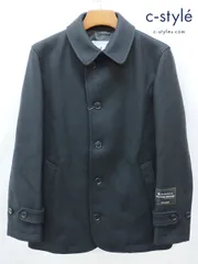 P007 [秋冬物][人気] SHIPS JET BLUE シップスジェットブルー シングルピーコート M ブラック THERMOLITE メルトン | O★