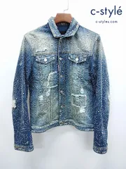 J277 [人気] DSQUARED2 ディースクエアード デニムジャケット 50 インディゴ イタリア製 スタッズ S71AM0747 S30309 | ★