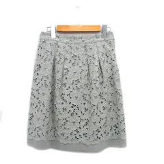 ナチュラルビューティー NATURAL BEAUTY 総レース タイトスカート ミニ ウール M グレー 灰 /KT1